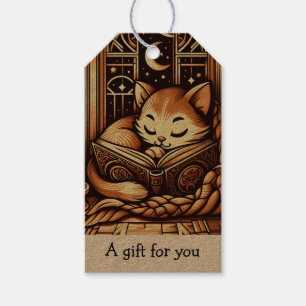 Schlafende Art Deco Stil Katze Geschenk Für Dich B Geschenkanhänger