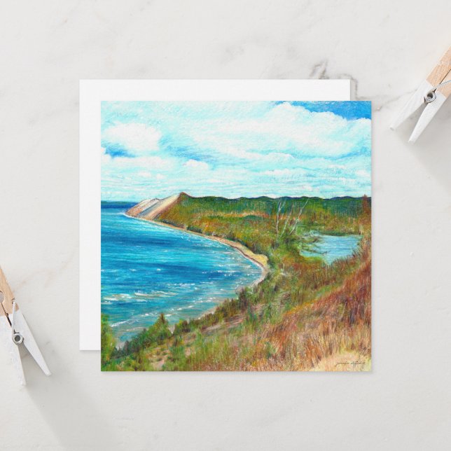 Schlafende Bären Dunes Lakeshore Michigan Beach Einladung (Vorderseite/Rückseite Beispiel)