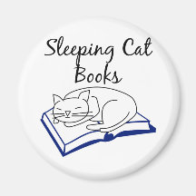 Schlafende Cat Books Magnet