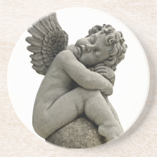 Schlafende Cherub-Engel-Skulptur-Untersetzer Getränkeuntersetzer
