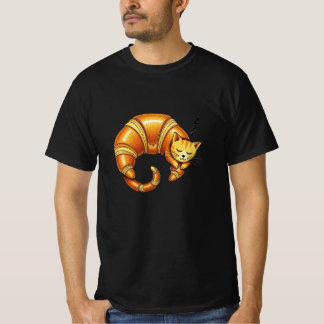 Schlafende Croissant Cat - Niedliche Katze Lover T T-Shirt