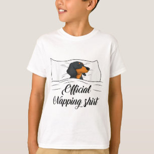 Schlafende Dackel Pajamas Dog Lover Geschenk Offiz T-Shirt