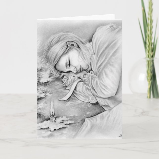 Schlafende Elve Träume Karte (Vorderseite)