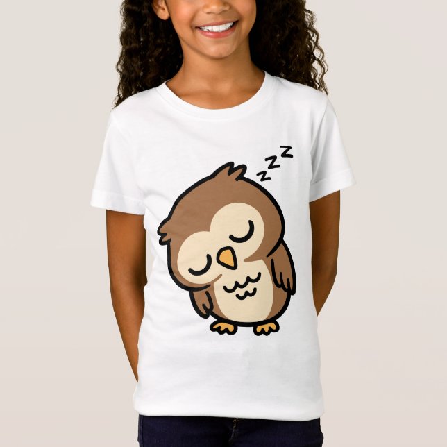 Schlafende Eule T-Shirt (Vorderseite)