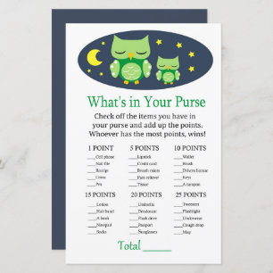 Schlafende Eule Was in Ihrem Handtaschenspiel ist