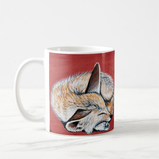 Schlafende Fennec Fox-Malerei Kaffeetasse (Links)