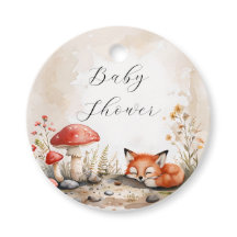 Schlafende Fox Babydusche Fevor Tags