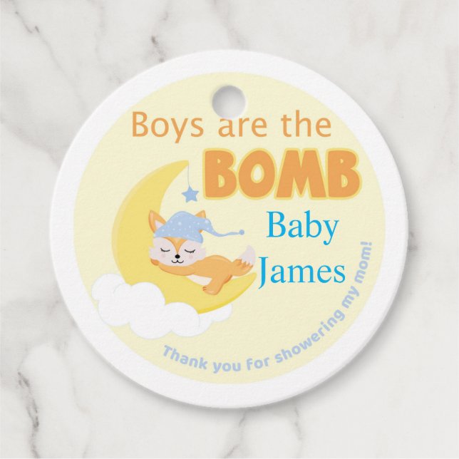 Schlafende Fox Boys sind die Bombenfavorit-Markier Geschenkanhänger (Vorderseite)