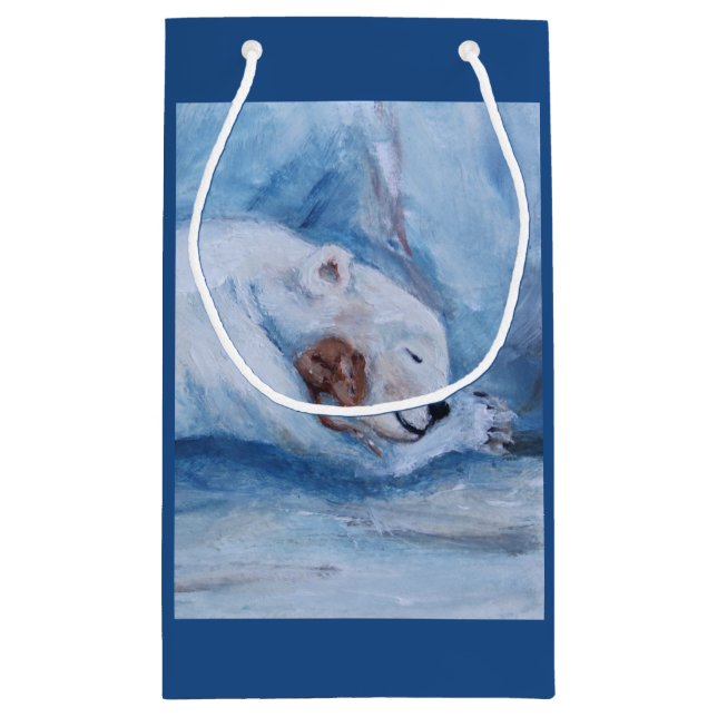 Schlafende Freunde Bär und Maus Kleine Geschenktüte (Rückseite)