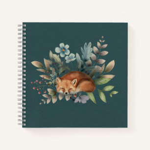 Schlafende Fuchsblumen Blätter Dunkelgrüner Hinter Notizbuch
