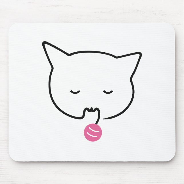 Schlafende getigerte Katzenmimik Mousepad (Vorne)