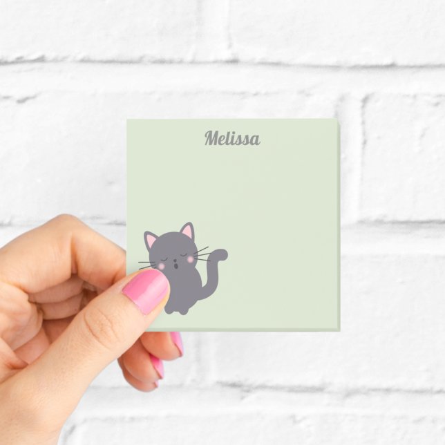 Schlafende graue Katzen-Sage-Haftnotizen Post-it Klebezettel (Von Creator hochgeladen)