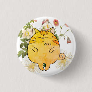 Schlafende Ingwerkatze Button