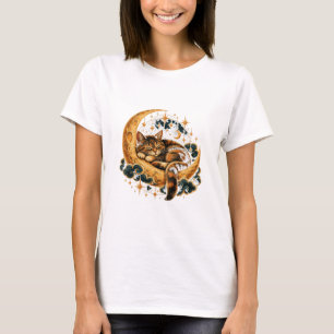 Schlafende Katze 4K DTG Grafik T-Shirt