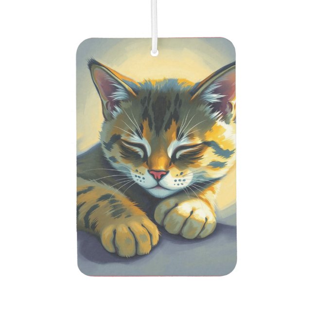 Schlafende Katze Autolufterfrischer (Vorderseite)