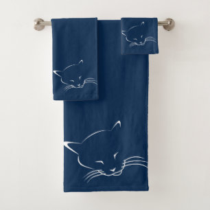 Schlafende Katze Badhandtuch Set