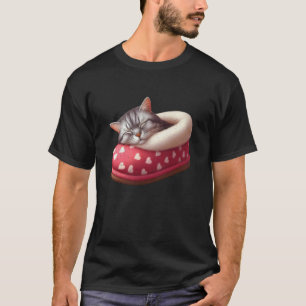 Schlafende Katze in Pantoffel T-Shirt