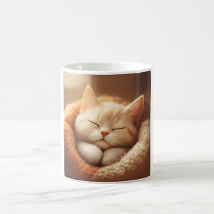Schlafende Katze Kaffeetasse