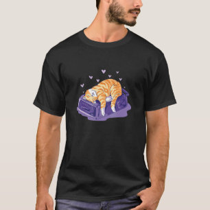 Schlafende Katze Koffer Schlaf Haustier T-Shirt