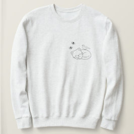 Schlafende Katze Linienkunst Sweatshirt