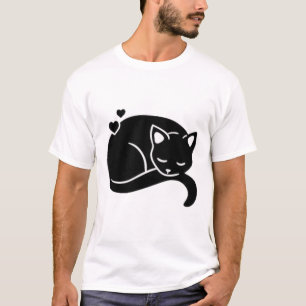 Schlafende Katze mit Herzen Grafik-T-Shirt T-Shirt