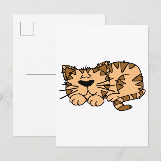 Schlafende Katze Postkarte (Vorne/Hinten)