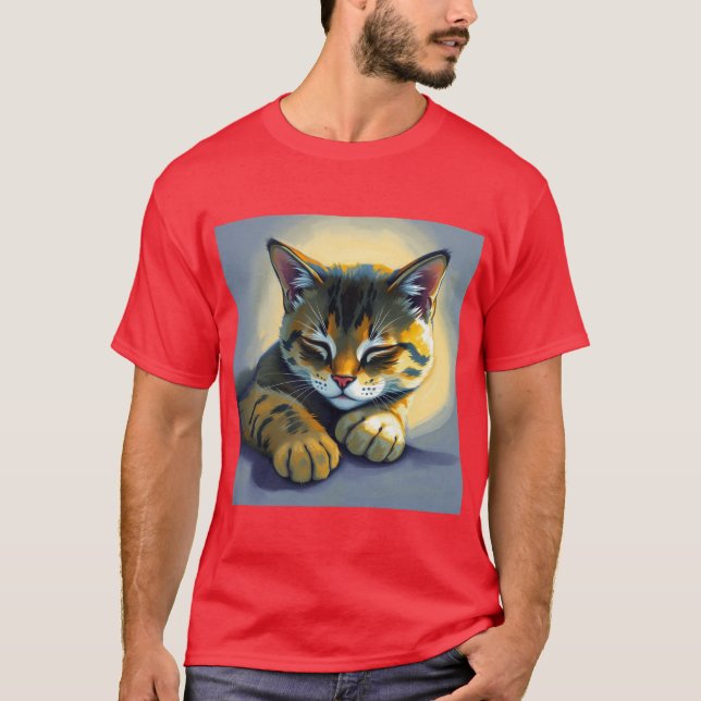 Schlafende Katze T-Shirt (Vorderseite)
