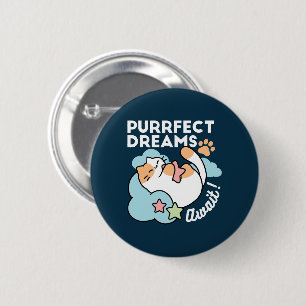 Schlafende Katze umarmt Stern – Purrfekte Träume S Button