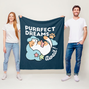 Schlafende Katze umarmt Stern – Purrfekte Träume S Fleecedecke