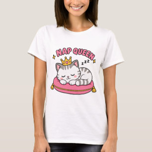 Schlafende Katzenmutter Königin Shirt   Süße Kawai