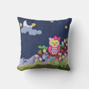 Schlafende kleine Eule Wurfkissen Kissen