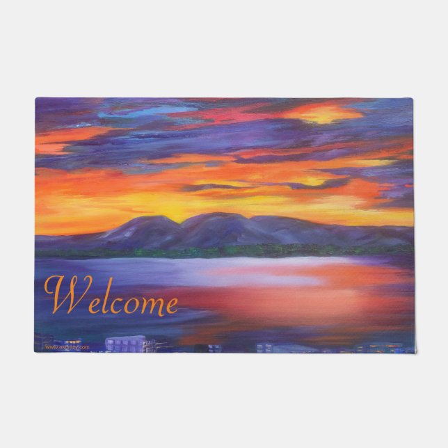 Schlafende Lady Welcome Door Mat Fußmatte (Vorderseite)