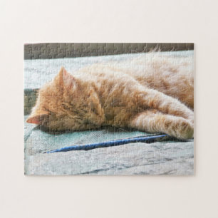 Schlafende Langeginger-Katze Puzzle
