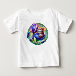 Schlafende Maus in der Blume Süßes Baby-Tier  Baby T-shirt