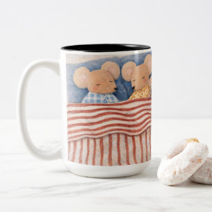 schlafende Mäuse Illustration süße Mäuse Kunst Zweifarbige Tasse