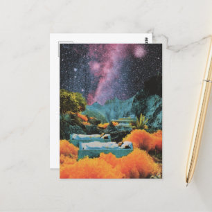 Schlafende Menschen schlafen in Surreal Mixed Medi Postkarte
