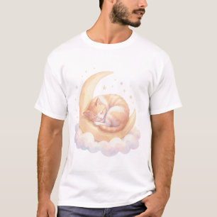 Schlafende Mondkatze 🌙🐱 T-Shirt