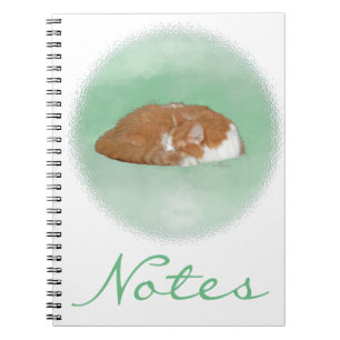 Schlafende orange Katze Notizblock