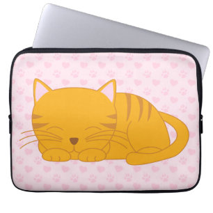 Schlafende Orange Tabby Cat Laptopschutzhülle