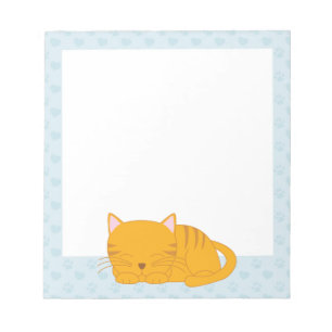 Schlafende Orange Tabby Cat Notizblock