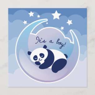 Schlafende Panda's a boy Geburtsankündigungskarte Ankündigung