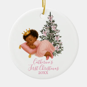 Schlafende Prinzessin Baby Mädchen Erstes Weihnach Keramik Ornament