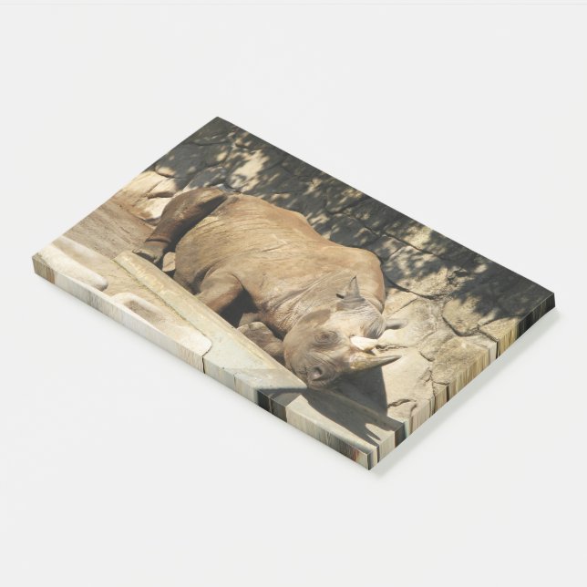 Schlafende Rhino Post-it Klebezettel (angewinkelt)