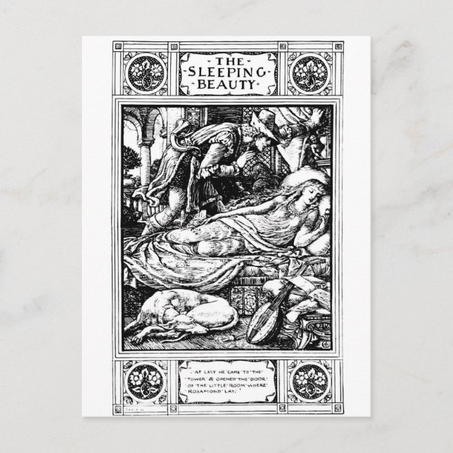 schlafende Schönheitsbilder Postkarte (Vorderseite)