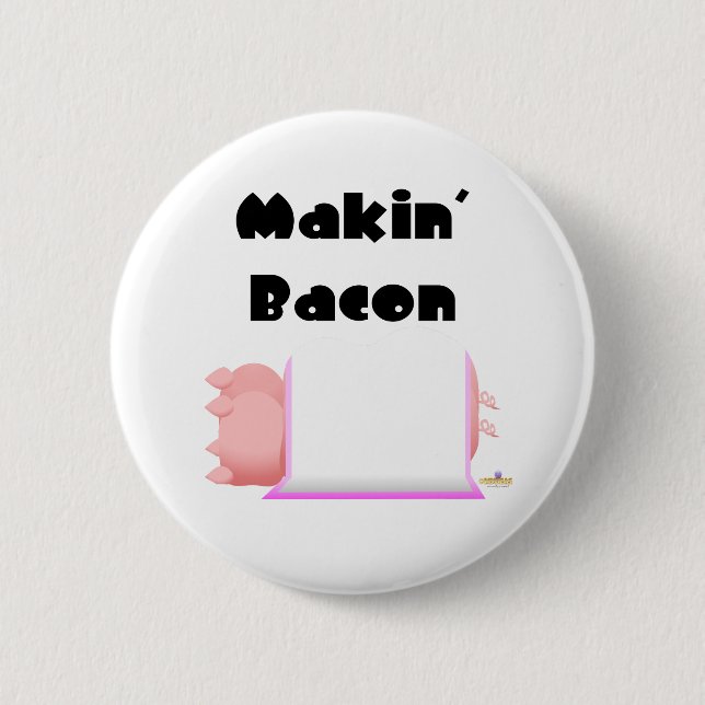 Schlafende Schweine rosa Blanket Makin' Bacon Button (Vorderseite)