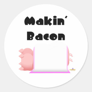 Schlafende Schweine rosa Blanket Makin' Bacon Runder Aufkleber