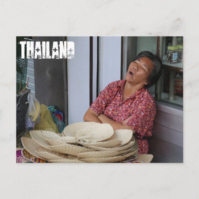 Schlafende Thai Frau Postkarte (Vorderseite)