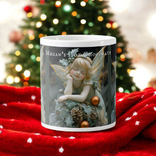 Schlafende Weihnachtsfee Holly Zapfen Jumbo-Tasse