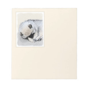 Schlafende Welpen-Malerei Original Hundekunst Notizblock