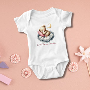 Schlafender Babybär auf Wolkenstern - Geschenk zur Baby Strampler